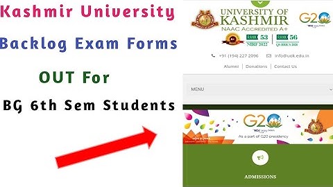 Kashmir University BG 6th Semester Backlog Examination Forms OUT