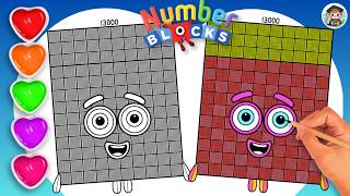 How To Draw Numberblock 13000 Coloring🌈 - Learn to draw Numberblock 13000 Coloring for kids
