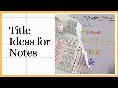Title Ideas for Notes οΈ - YouTube