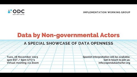 Implementation Working Group call | Data by Non-governmental Actors (November 2023)