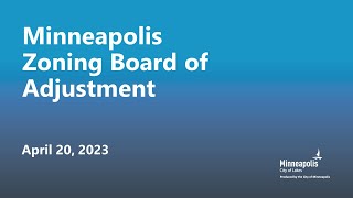 April 20, 2023 Zoning Board of Adjustment