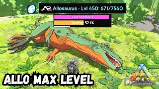 MAX LEVEL ALLOSAURUS TAMING!! ARK: SURVIVAL EVOLVED MOBILE 2.0 (Alossauro Level Máximo)