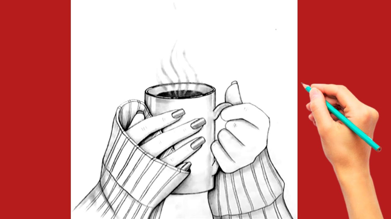 How to Draw Hands Holding a Cup of Tea | Easy Pencil Drawing