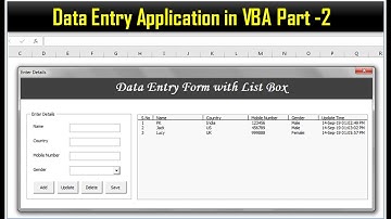 Data Entry Application in Excel VBA – Part 2