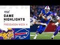 Vikings vs. Bills Preseason Week 4 Highlights | NFL 2019