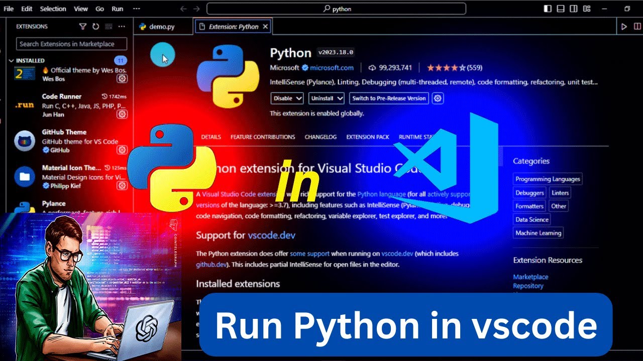 How to run python in visual studio code - YouTube