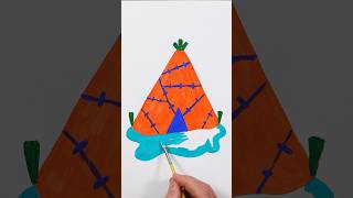 Teepee Painting! Art for Kids  #shorts #painting #art #shortsvideo