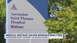 Medical mistake leaves woman paralyzed