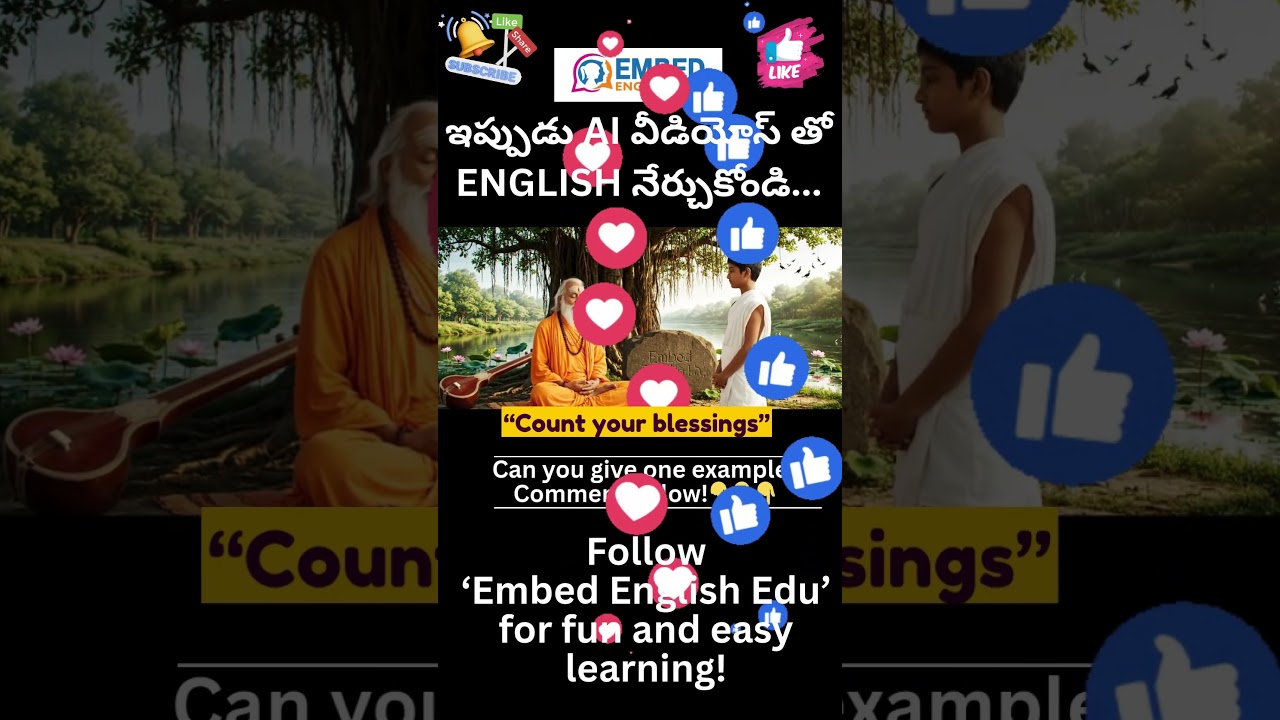 Learn English with AI video now—real-life examples!Ever heard someone say “count your blessings”? 🙏📿