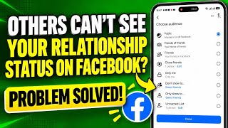 Others Can't See Your Relationship Status on Facebook Problem Solved! | English
