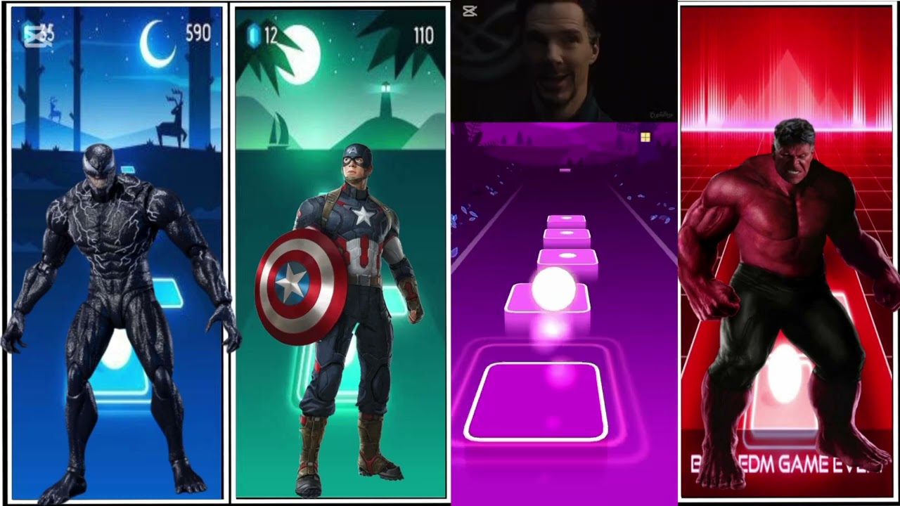 VENOM VS CAPITAN AMERICA VS DOKTOR STRENGE VS RED HULK VS TILES HOP