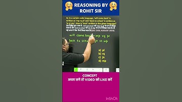 🔥CODING DECODING | REASONING BY ROHIT SIR | #shorts #ssc #reasoning #tricks #radianmensa #exam