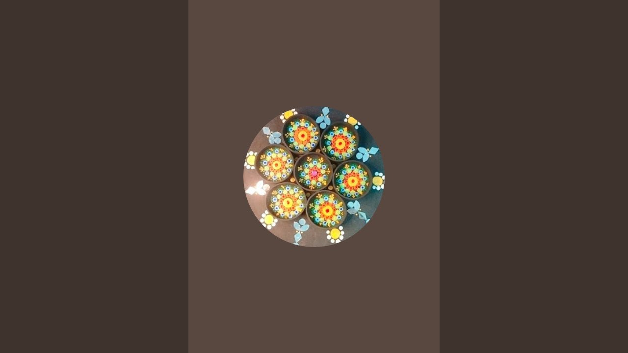 Jui Art and craft is live!clayflower with mirror Mandala work.