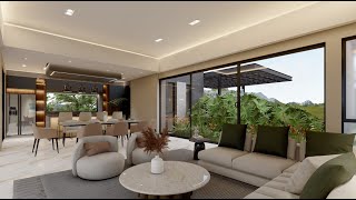 RENDER 360 INTERIOR SALA -COMEDOR CASAS LA ELITA