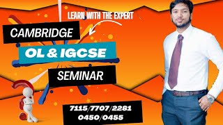 Cambridge OL and IGCSE SEMINAR 2024 - ACC-ECON-BS- Must Join Seminar