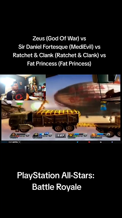 Zeus vs Sir Daniel vs Ratchet & Clank vs Fat Princess - PlayStation All-Stars: Battle Royale (PS3)