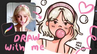 Turn a Real Photo into a Cute Cartoon in Procreate 🎀 | Easy Drawing Tutorial