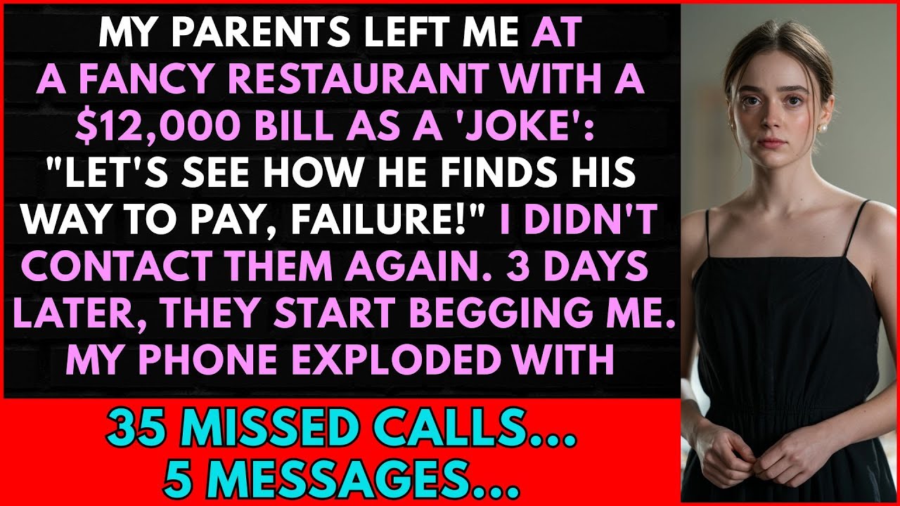 Мои родители оставили меня в ресторане со счётом в 12 000 долларов в качестве ШУТКИ: «Посмотрим, ...