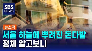 '영화서나 보던 일이…' 서울 하늘에 뿌려진 돈다발 정…