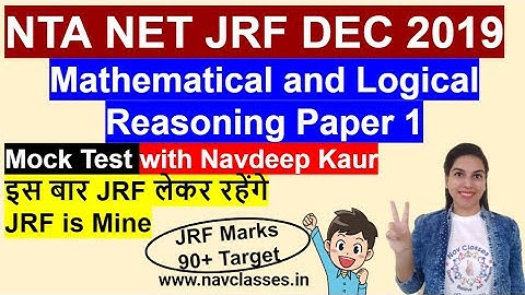 NET JRF DEC 2019 | Mock Test 78| Mathematical and Logical Reasoning Paper 1 | by Navdeep Kaur