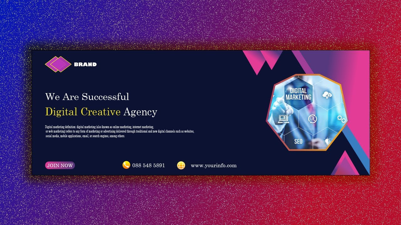 Facebook cover design. Design Social Media Banner in Adobe Illustrator /\ Hs Cloud /\