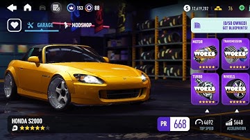 NEED FOR SPEED NO LIMITS ☆《 HONDA S2000 》☆《 UPGRADING 》☆《 5 STARS 》