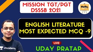 ENGLISH LITERATURE MOST EXPECTED MCQ PART 9 | MISSION TGT/PGT/DSSSB 2021 | English | Hello Teachers