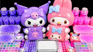 💜Kuromi vs 💗 My Melody Slime ASMR | Mencampur Semua Warna Slime Cantik dengan Glitter yang Memuaskan