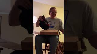 Surprised stepdad with Kiss tickets