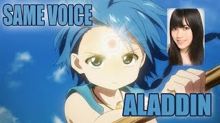 Same Anime Character voice actress with Aladdin (Magi)