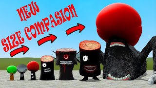 NEW UPGRADED EVOLUTION OF SIZE COMPARISON SPRUNKI MR TREE EATER, ALL PHASES 1-11 in Garry's Mod!