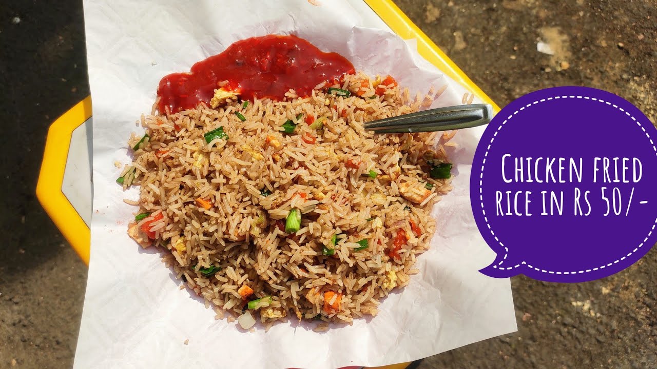 Chicken fried rice in 50 rs at churchgate | cheapest street food in Mumbai