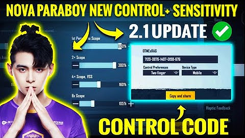 (New) NOVA PARABOY 2.1 Sensitivity (zero recoil sensitivity 2022) Nv Paraboy sensitivity code pubg