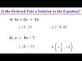 How to Determine Whether an Ordered Pair is a Solution to a Linear Equation in Two Variables