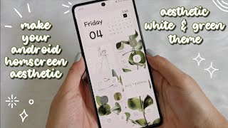 how to make your phone aesthetic ✨️ white and green theme ☁️🌿 screenshot 2