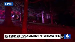 One in critical condition after being rescued from Nashville house fire