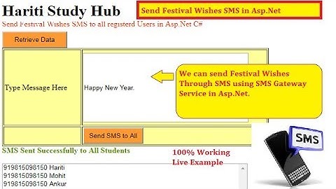 Send Festival Wishes SMS to All Registered Users in Asp.Net C# | Hindi | Free Online Class