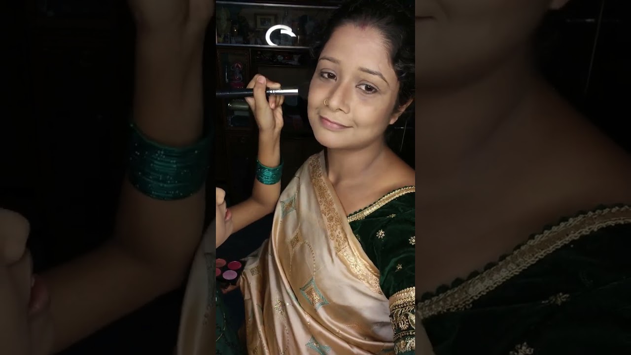 সপ্তমী মেকআপ লুক 💚 । Arpita's Makeover 💄