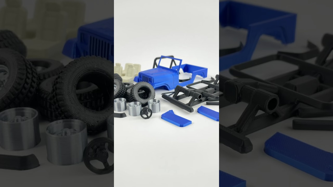 3D PRINTED OPEN JEEP WRANGLER YJ WITH SEPARATE HARDTOP