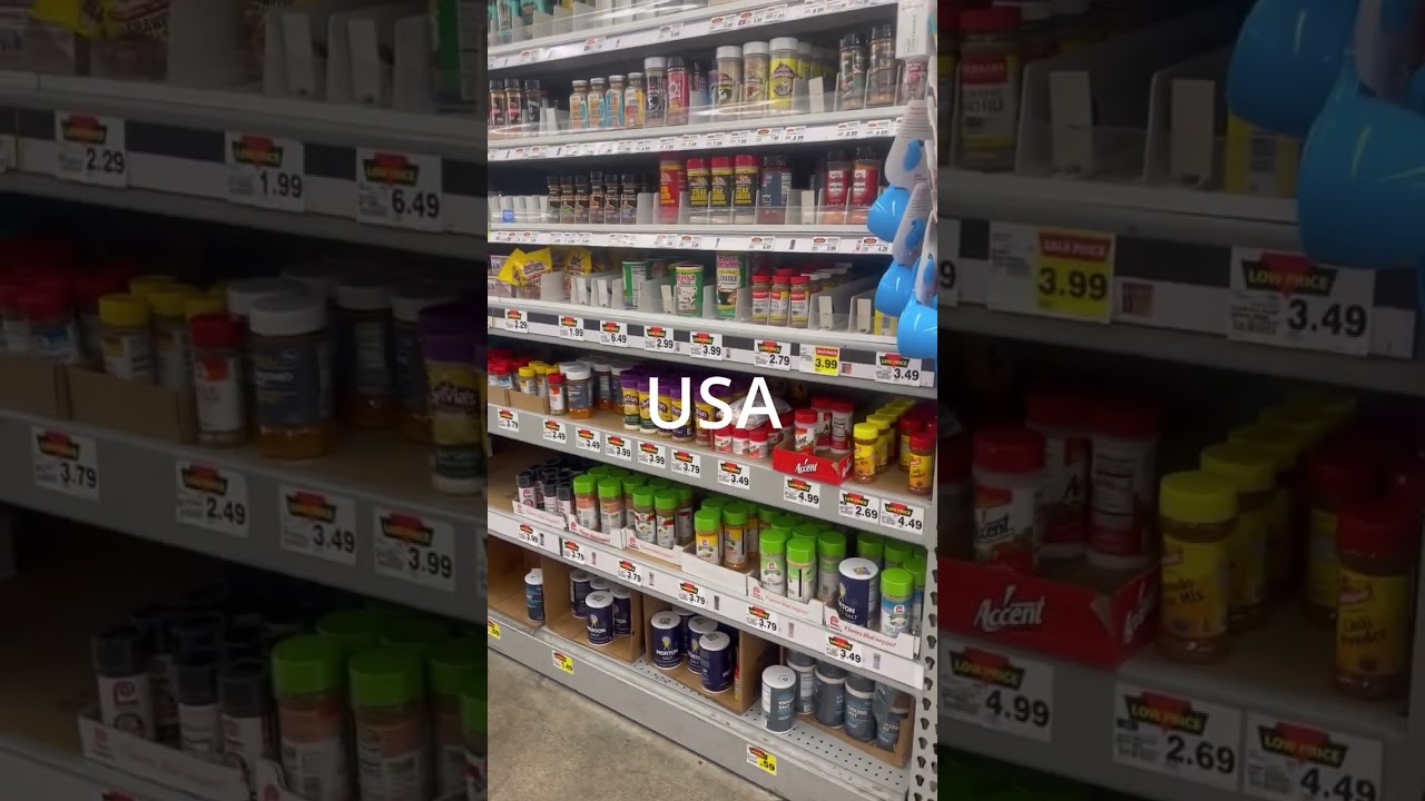 Comparing spice aisles in France Vs Usa