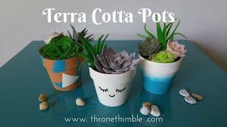 I got a 3 pack of these small terra cotta pots at my local dollar store for $1.50- such an affordable summer craft! You can easily 