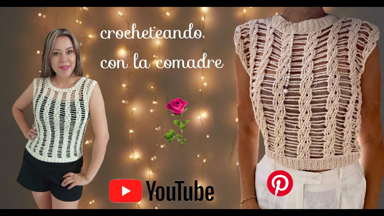 ⭐⭐⭐⭐⭐TUTORIAL BLUSA TRENZAS TEJIDAS A CROCHET PARTE #1 FACIL RAPIDO CROCHETEANDO CON LA COMADRE