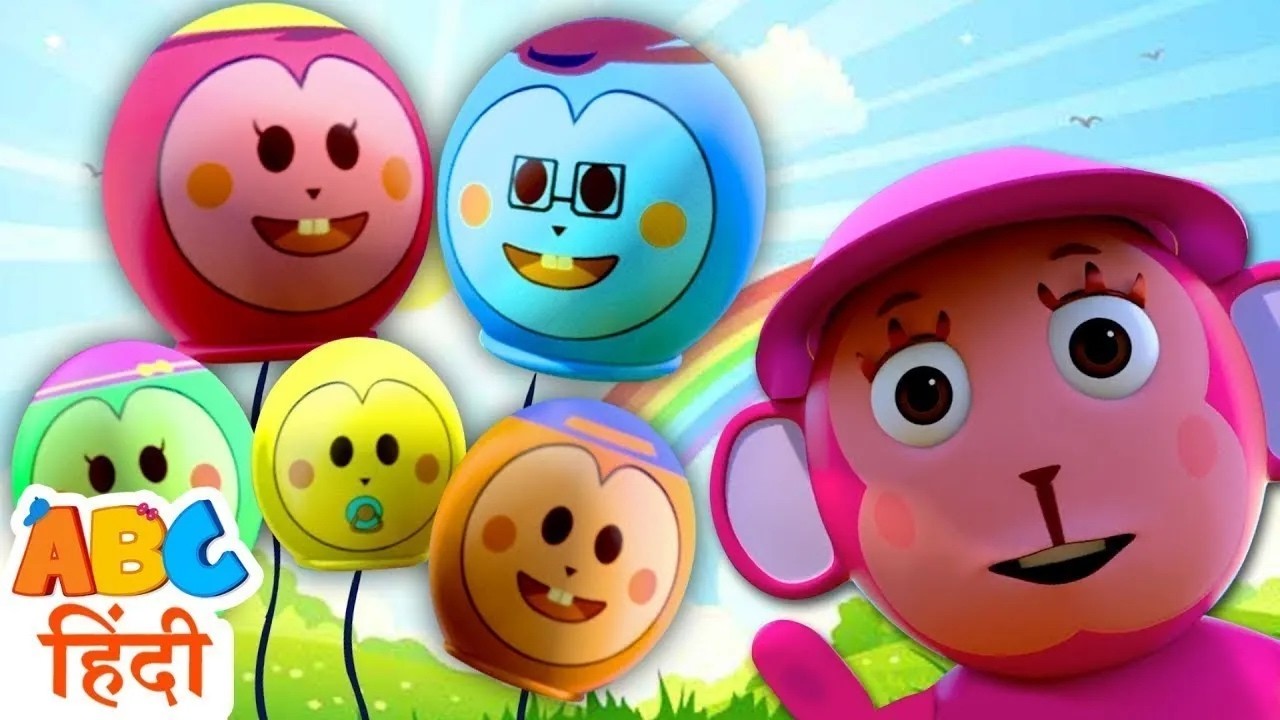 Learn Colors With Balloons + More Hindi Nursery Rhymes By Acche Bache Channel