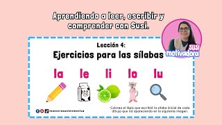 Lección 4. LETRA L. Sílabas la, le, li, lo, lu. Ejercicios de lectoescritura.