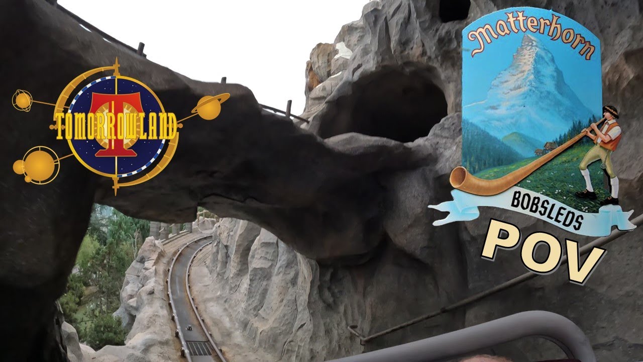 Matterhorn Bobsleds POV (Front, Tomorrowland, 4K 60FPS), Disneyland Arrow Coaster | Non-Copyright