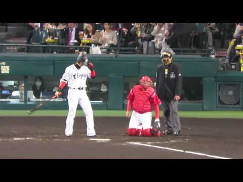 H28.04.08　阪神×広島　４回裏　２死１・２塁　西岡抑える