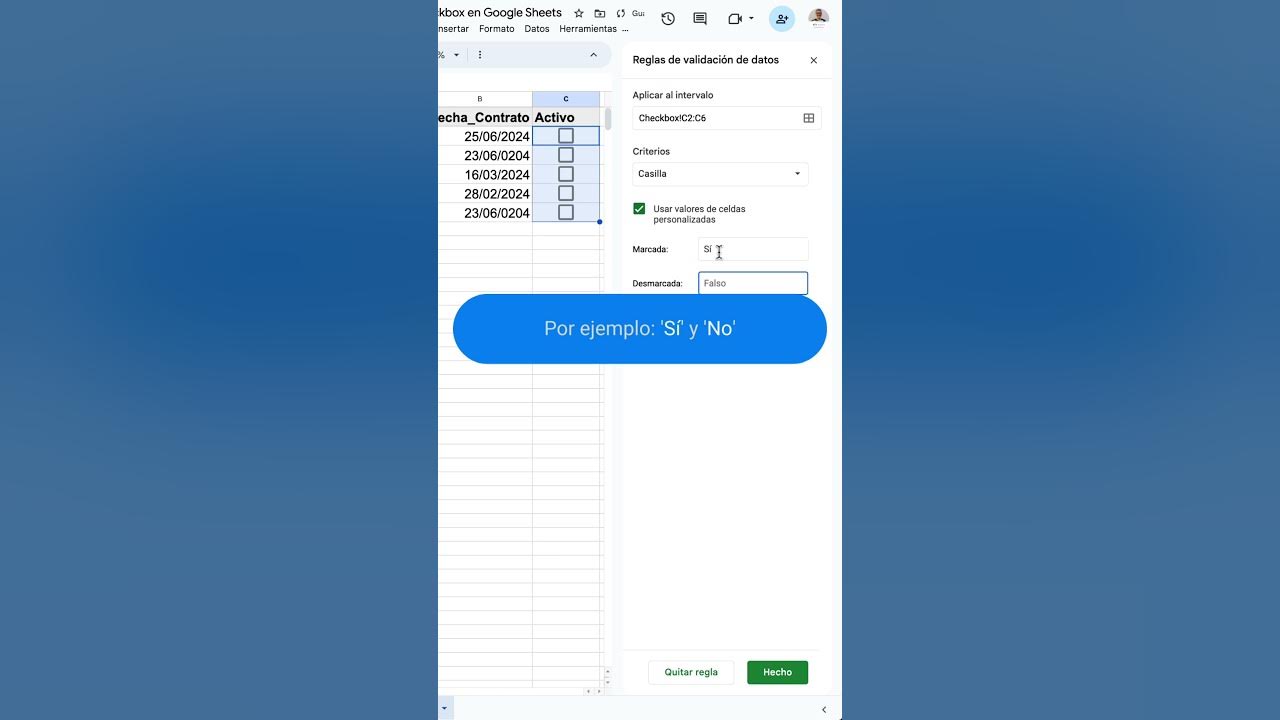 Truco r pido personaliza tus checkbox en google sheets youtube