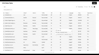 Interactive Data Table
