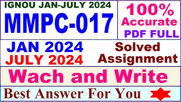 MMPC 017 solved assignment 2024 / mmpc 017 solved assignment 2024-2025 / mmpc 017 solved assignment