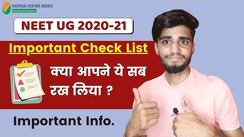 Neet 2021 Important Check list ✅ | क्या आपने ये सब रख लिया ? | Neet 2021 latest news